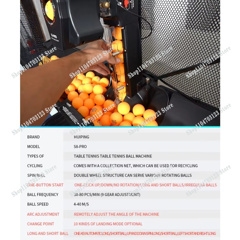Table Tennis Robot - 실용적인 S8/S6/HP-07/H600 탁구 서브 로봇, 완전